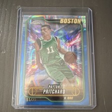 Topps 2024-25 Chrome Payton Pritchard Celtics Blue Lava Refractor /75 #110