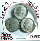 Lot Of 3 Roosevelt Dimes 90% Silver VG Condition All 3 1964-D Look @ & Judge Gem