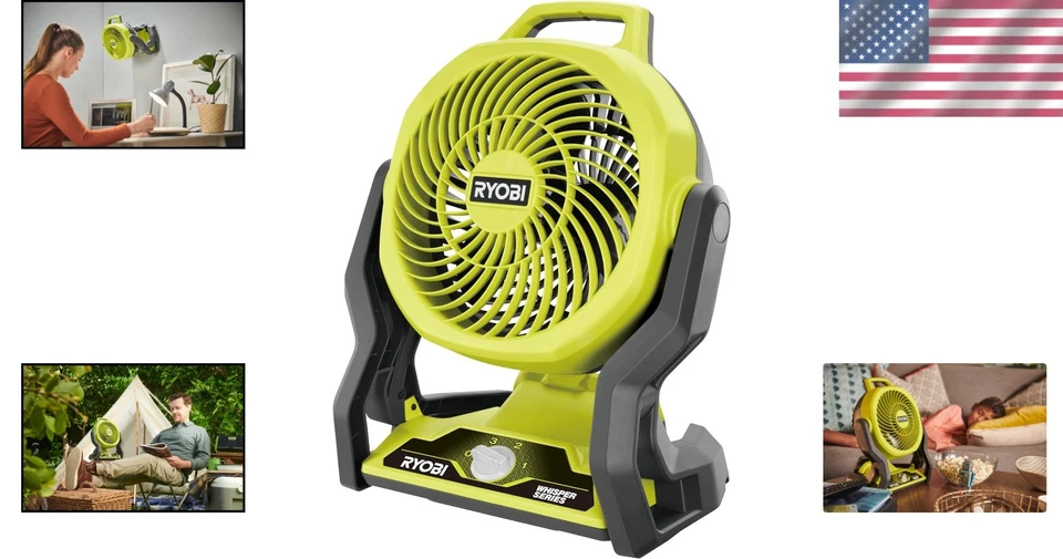 无绳3速耳语风扇,超绿 — 第 2/4 张图片