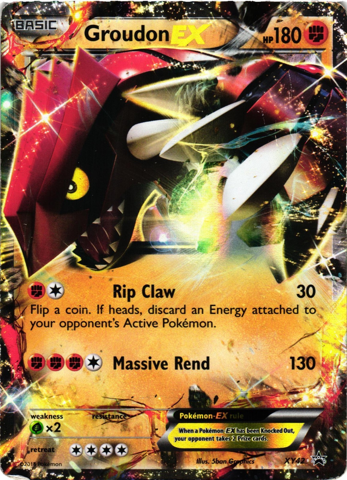 Pokemon TCG Groudon EX Holo Promo XY42 XY Promos DMG