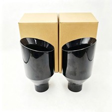 Pair Dodge Rt Srt Ram 5 Big Black Exhaust Tip 2.5 Inlet Angle Cut Double Wall