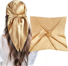 35  Large Square Satin Head Scarf - 3Pcs Silk Like Head Scarves Silk Bandana Sat
