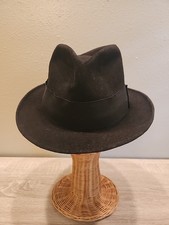 Vintage Dobbs Fedora Hat Fifth Avenue New York Black Size 7 3/8