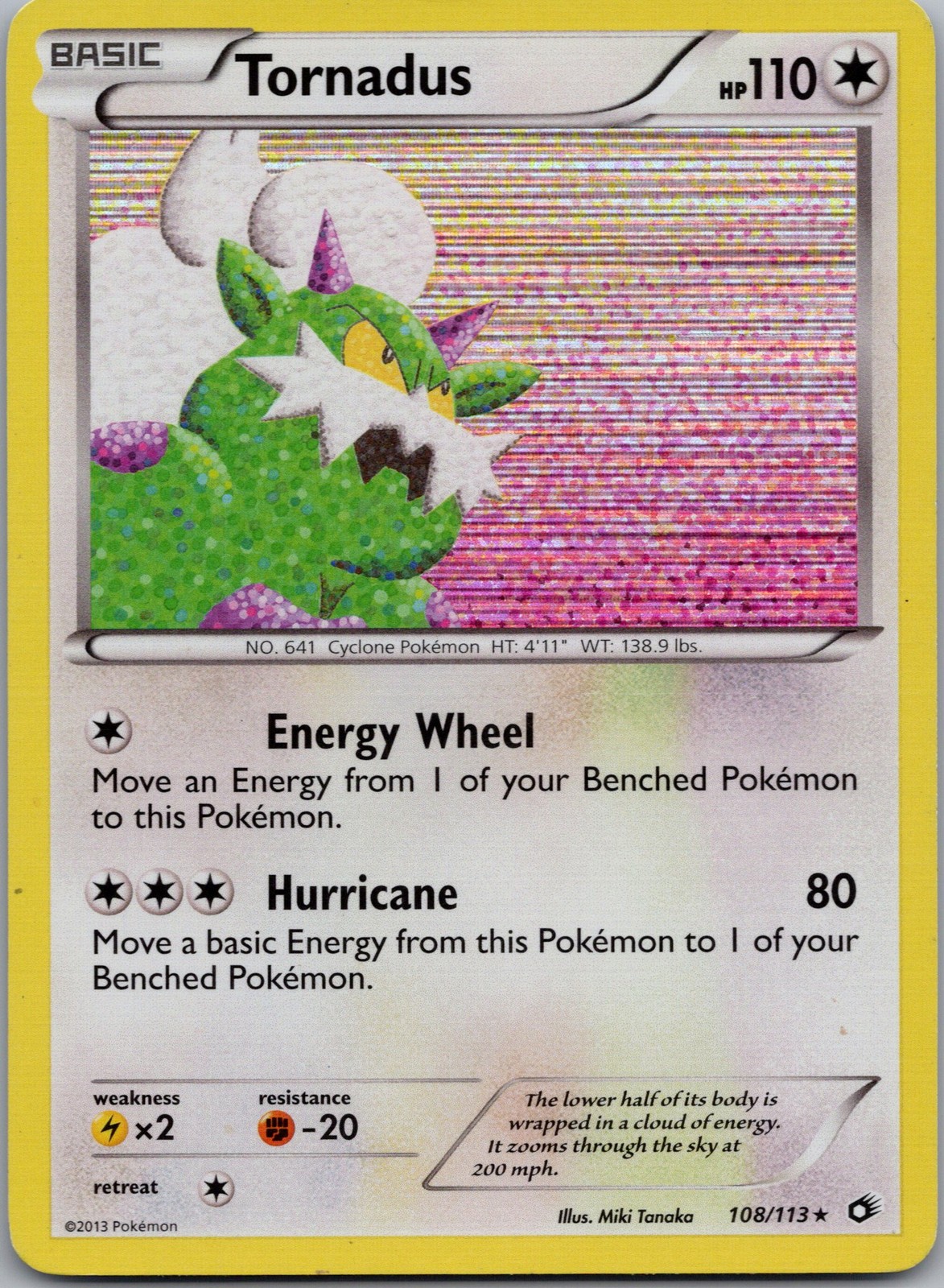 Tornadus Holo Rare Legendary Treasures 108/113 NM