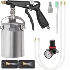 Car Air Undercoating Spray Gun Rustproofing, 2 Wands ,33oz Suction Feed Cup Tool