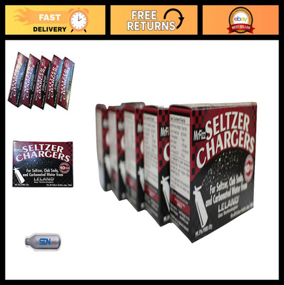 Seltzer CO2 Chargers 8g - 50 Pack for Soda Siphons, Compatible with 1L/Quart
