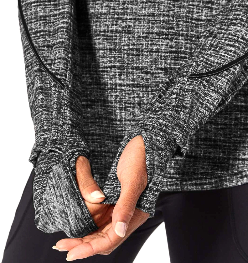 Top manga larga LULULEMON Extra Mile RUNNING LUON RINGSPUN DENIM negro/blanco 4 Foto 4 de 4