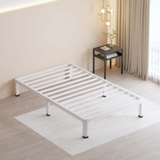 MAF 10 Inch Twin Bed Frames White with Round Corner Legs Mattress Twin,