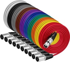 10 Pack XLR Cables 3 Pins Balanced Microphone Cable to 6 ft, Mixed Color
