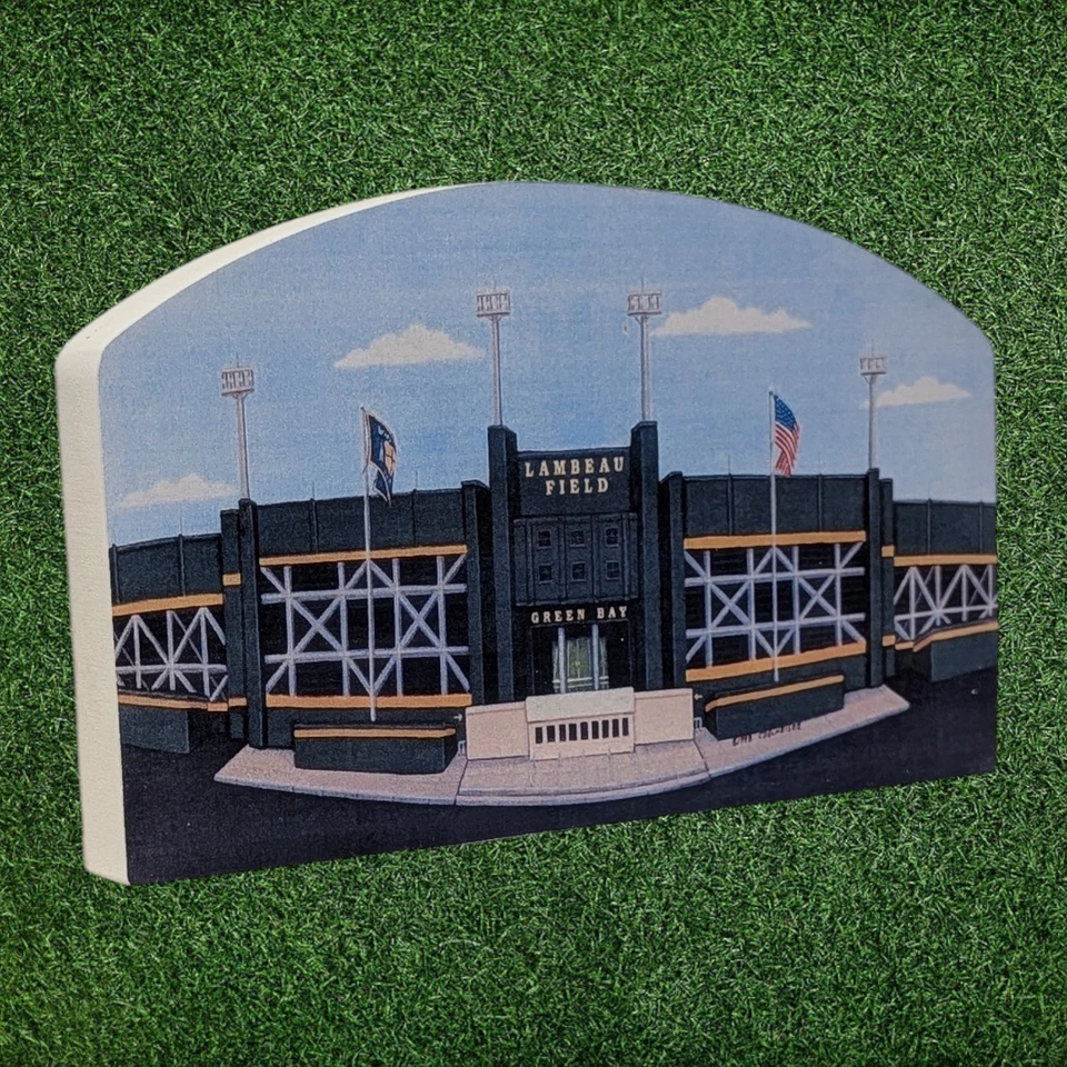 Réplica de cuidador de estante Lambeau Stadium Green Bay Ron Edelheiser Illusions Studios Foto 4 de 4