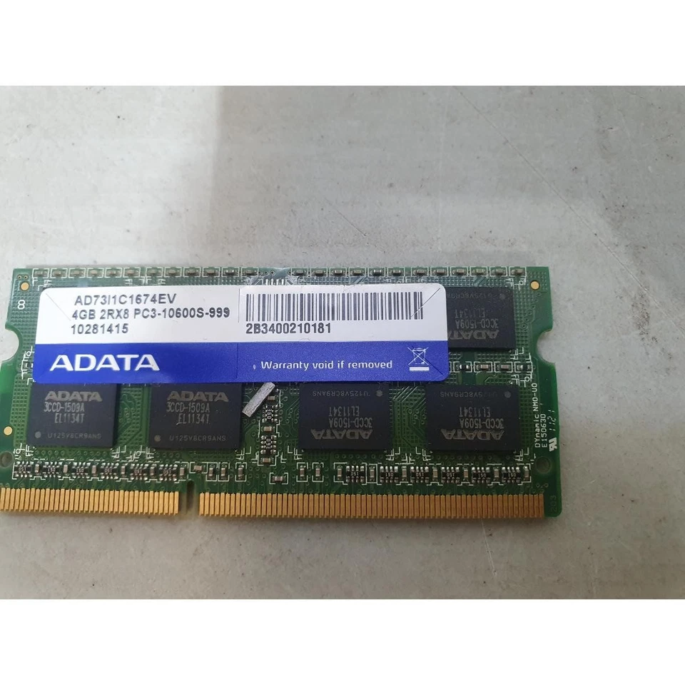 Adata AD73I1C1674EV DDR3 SDRAM 4GB PC3-10600S 1333Mhz Non-ECC SO-DIMM 204-Pin - Image 3 of 4