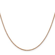 14K Rose Gold Box Chain Necklace, 1.1 mm
