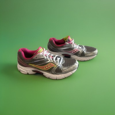 Saucony Cohesion 16 Women s Size 8.5 Running Shoes Gray Pink Athletic Sneakers