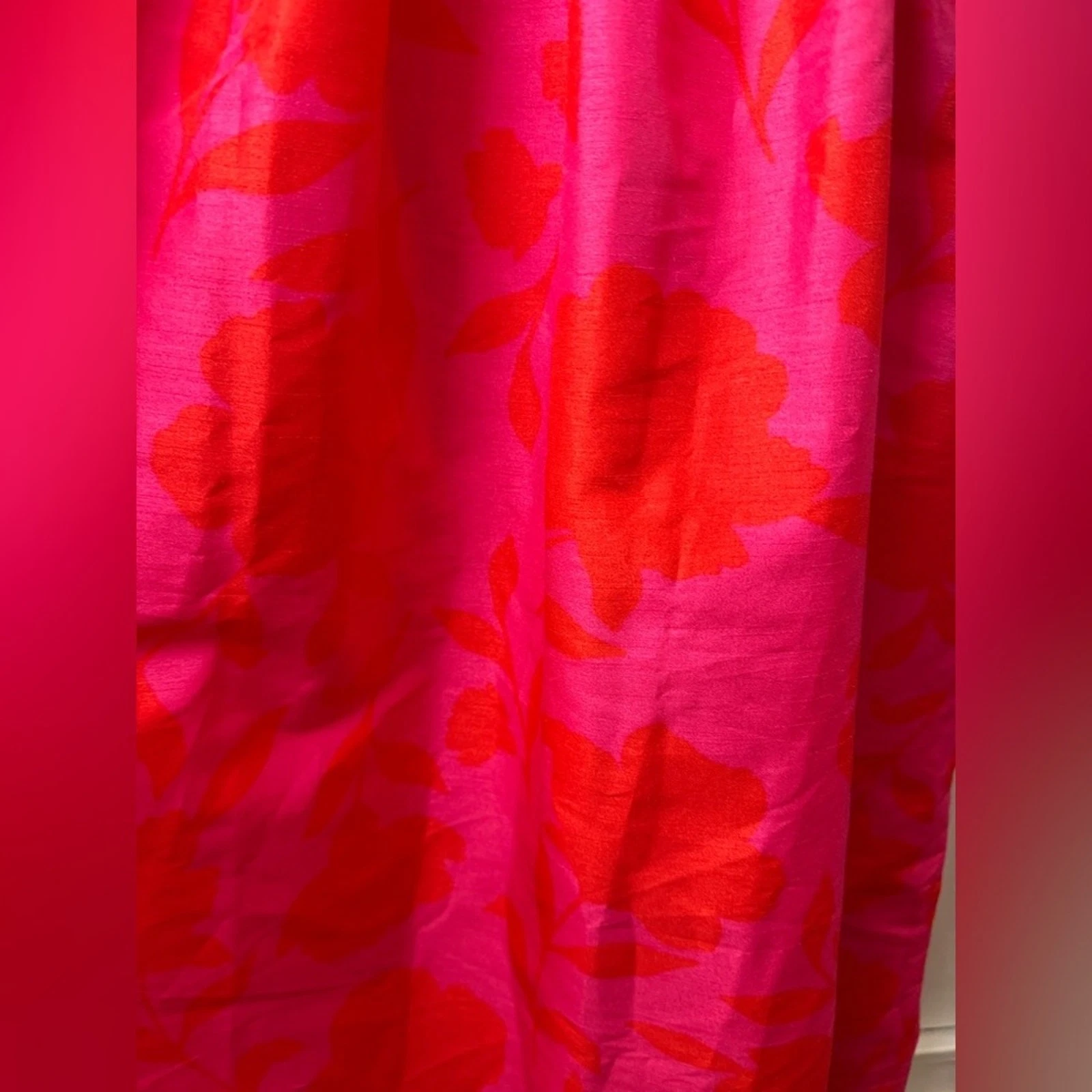 Abito midi cocktail Kate Spade X Target classico rosa floreale rosa arancione peplo 4