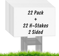 Blank Yard Signs, w/Stakes, For Corrugated Plastic, Open House, Garage Sales