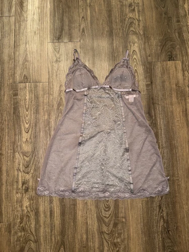 UNDERCOVER Abito Slip Vintage Y2K Victoria’s Secret Molto Sexy 2008 Grigio Pizzo Medium