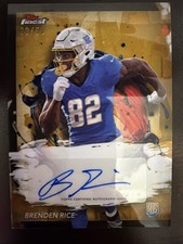 Brenden Rice 2024 Finest Rookie Gold Refractor Auto /50 Los Angeles Chargers
