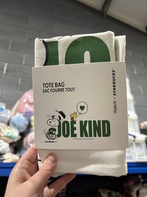 Starbucks + Peanuts 2025 Tasche, neu im Paket. Snoopy als Joe Kind mit Woodstock.