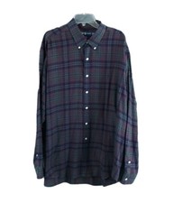VTG Polo Ralph Lauren Blake Shirt Men's 2XL Plaid 90's Made in Hong Kong