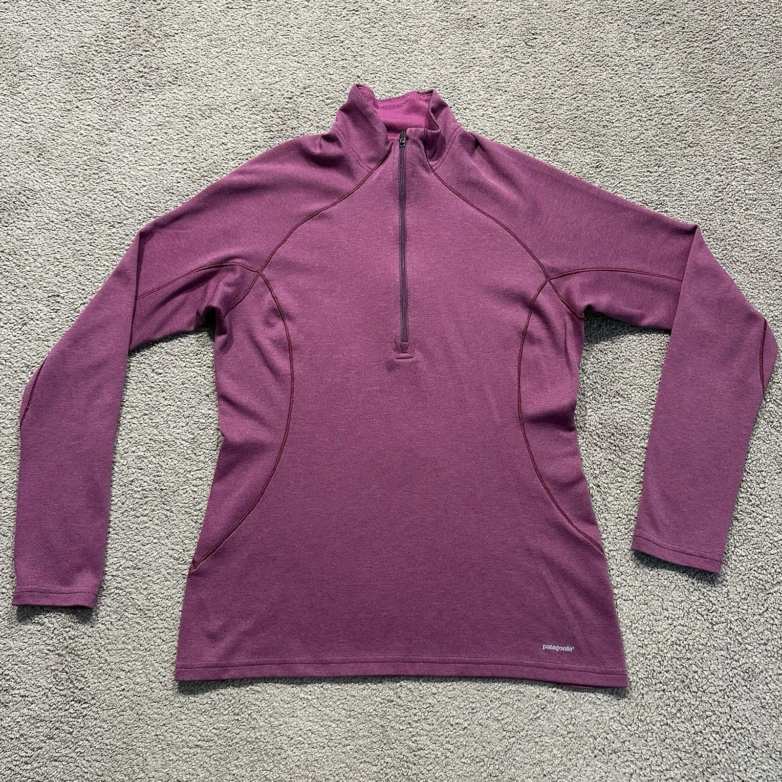 Patagonia Capilene Midweight Base Layer Womens Small Purple 1/2 Zip