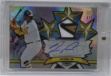 RONALD ACUNA JR 2025 Topps Baseball All Star PLATINUM 1/1 Patch Auto Game Worn!