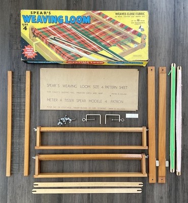Spear s Weaving Loom Size 4 Vintage Wooden Tabletop Craft Loom Made in England