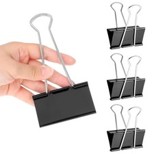 3inch Extra-Large Black Binder Clips, 24 Pack Jumbo Heavy-Duty Paper Clamps,