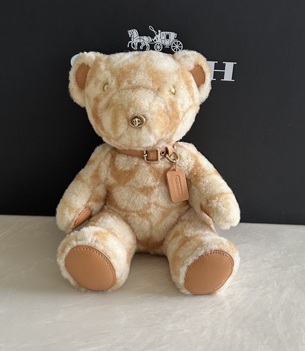 COACH クマ型ぬいぐるみ NEW LTD COACH SIGNATURE SHEARLING COLLECTIBLE LARGE BEAR BEIGE
