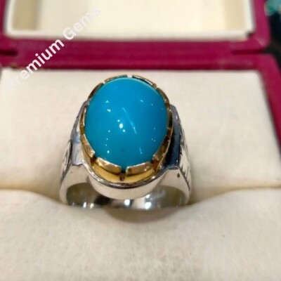 Rare Turquoise Ring Nishapuri Feroza Natural Feroza Ring Shia Rings,  Handmade