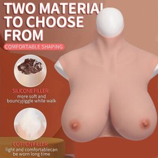Silicone Breast Forms Fake Boobs Tits Breastplate For Crossdresser Drag Queen