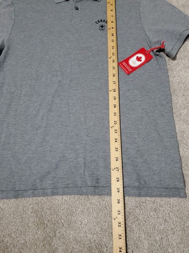 NWT Canada Olympics Shirt Mens Size Large Gray Polo Short Sleeve Hudsons Bay - Picture 5 of 7