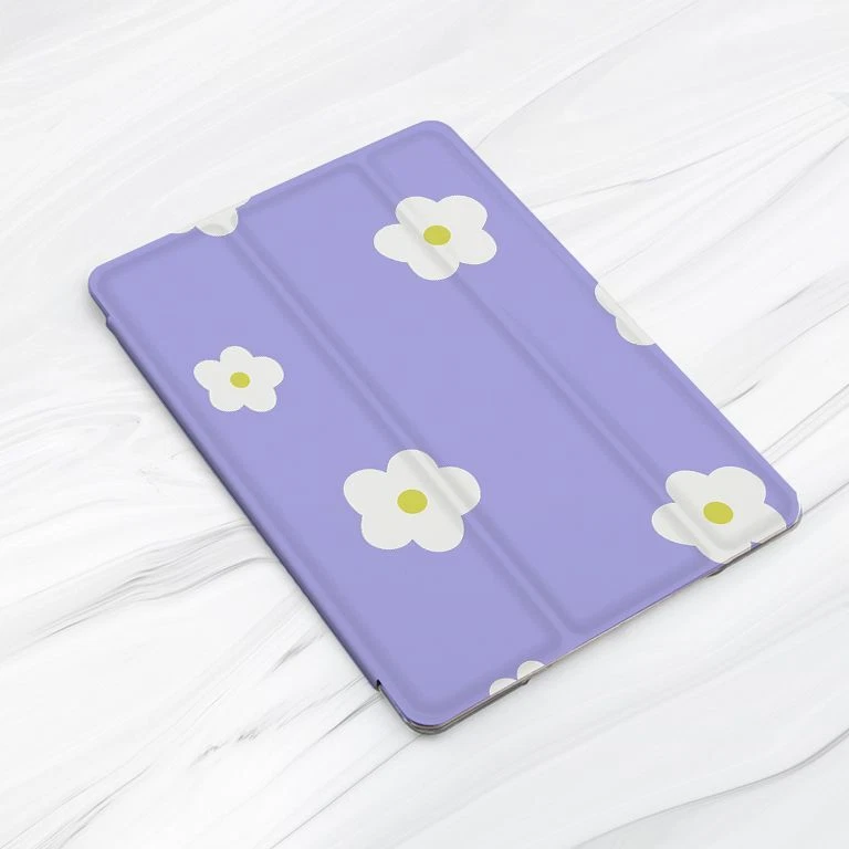 Girly Daisy Flowers Purple Case For iPad 10.2 Air 3 4 5 Pro 9.7 11 12.9 Mini - Image 3 of 4