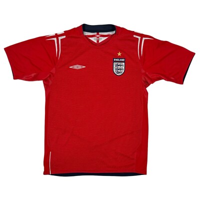 England Umbro 2004-06 Home Football Jersey Red Mens Size M Vintage