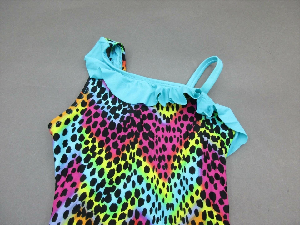 Traje de baño de una pieza azul/multicolor Xhilaration talla XS (4-5) 3H para niñas Foto 2 de 4