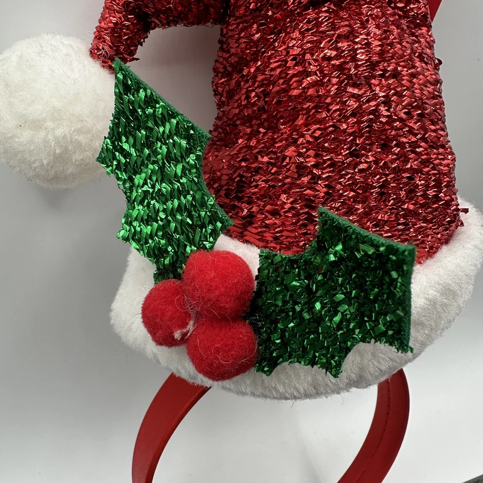 Sombrero de Papá Noel Diadema Fiesta de Navidad Lentejuelas Muérdago Trabajo Vacaciones Fiesta Adulto Foto 3 de 4