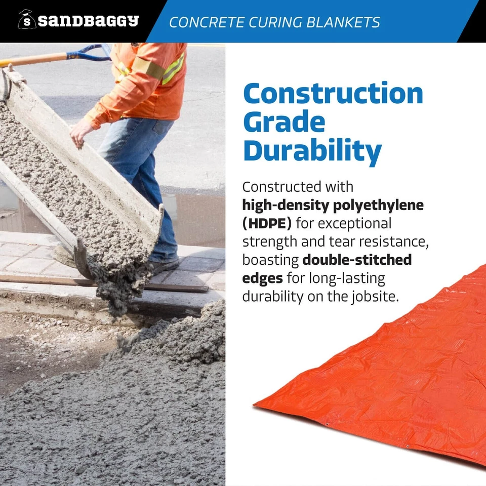 Manta de curado de concreto aislada de 12 pies x 25 pies - Valor máximo R 3,35 - Impermeable Foto 4 de 4