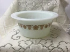 Vintage Pyrex Corning Round Butter Keeper Dish Butterfly Gold Milk Glass NO LID