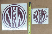 Pair of Norfolk  Western Railway Railroad Stickers Railflags Decals