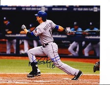 TEXAS RANGERS MITCH MORELAND SIGNED HITTING 8X10