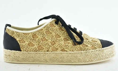 chanel raffia sneaker