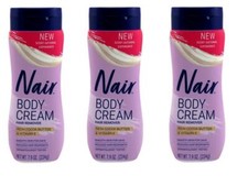 BL Nair Hair Remover Body Cream Cocoa Butter Vitamin E 7.9oz each Three Pack