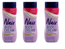 BL Nair Hair Remover Body Cream Cocoa Butter + Vitamin E 7.9oz each *Three Pack*
