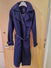 Gap Navy Coat With Belt Size 8uk 36eu