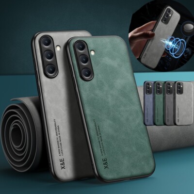 Hülle Für Samsung S25 S24 Ultra S23 A54 A55 Leder Magnetische Schutz Case Bumper