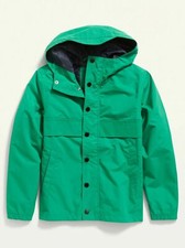Old Navy Boys Water-Resistant Hooded Windbreaker Size XL Green MSRP 35