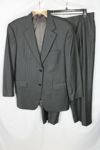 GIANNI MANZONI Super 140s Italian Gray Wool Strip… - image 1