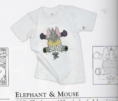 Textilmalerei T-Shirt Gr. 128 Elephant &Mouse Baumwolle zum Selbstausmalen
