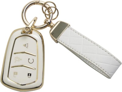 TECART Cover per chiave auto, adatta per Cadillac XT5 XT4 XT6 XTS CT4 CT5 CT6 CTS ATS SRX STS XLS DTS ELR per Escalade ESV6 CTS PVC portachiavi Keyless Go protezione 5