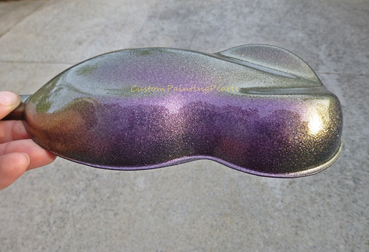 Chameleon Gold-Violet-Red Pearl Pigment colorshift Clearcoat Flip