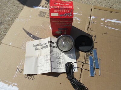 NOS Running Light Vintage Day Night Driving Lamp Glass Lens Autogard Pathfinder